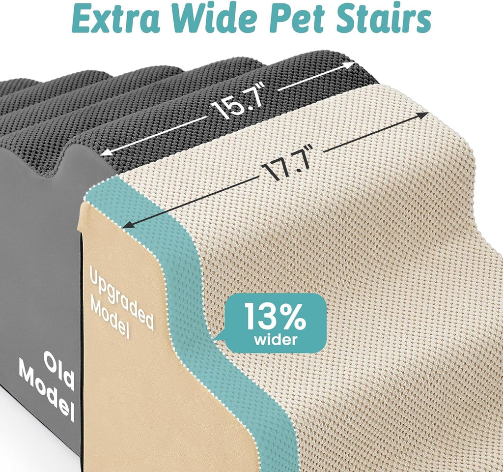 COZY KISS Dog Stairs for Small Dogs, 5-Step 2-in-1 Dog Steps,22.4" H
