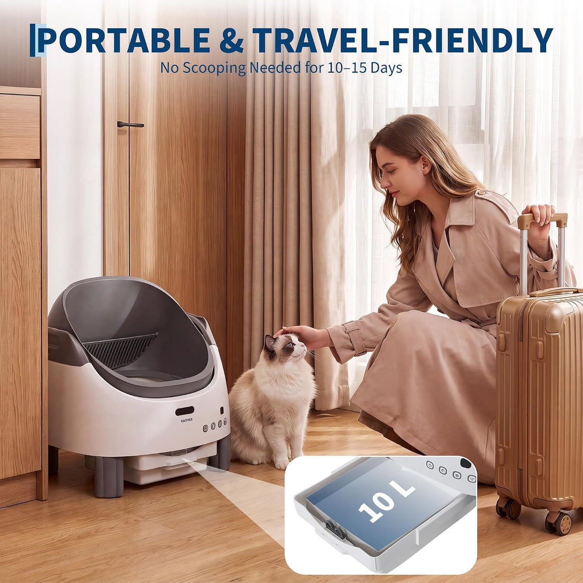 Automatic Self-Cleaning Cat Litter Box with APP-Controlled