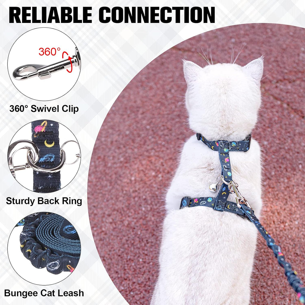 BEAUTYZOO Cat Harness and Leash Set, Escape Proof for Walking Travel, Black