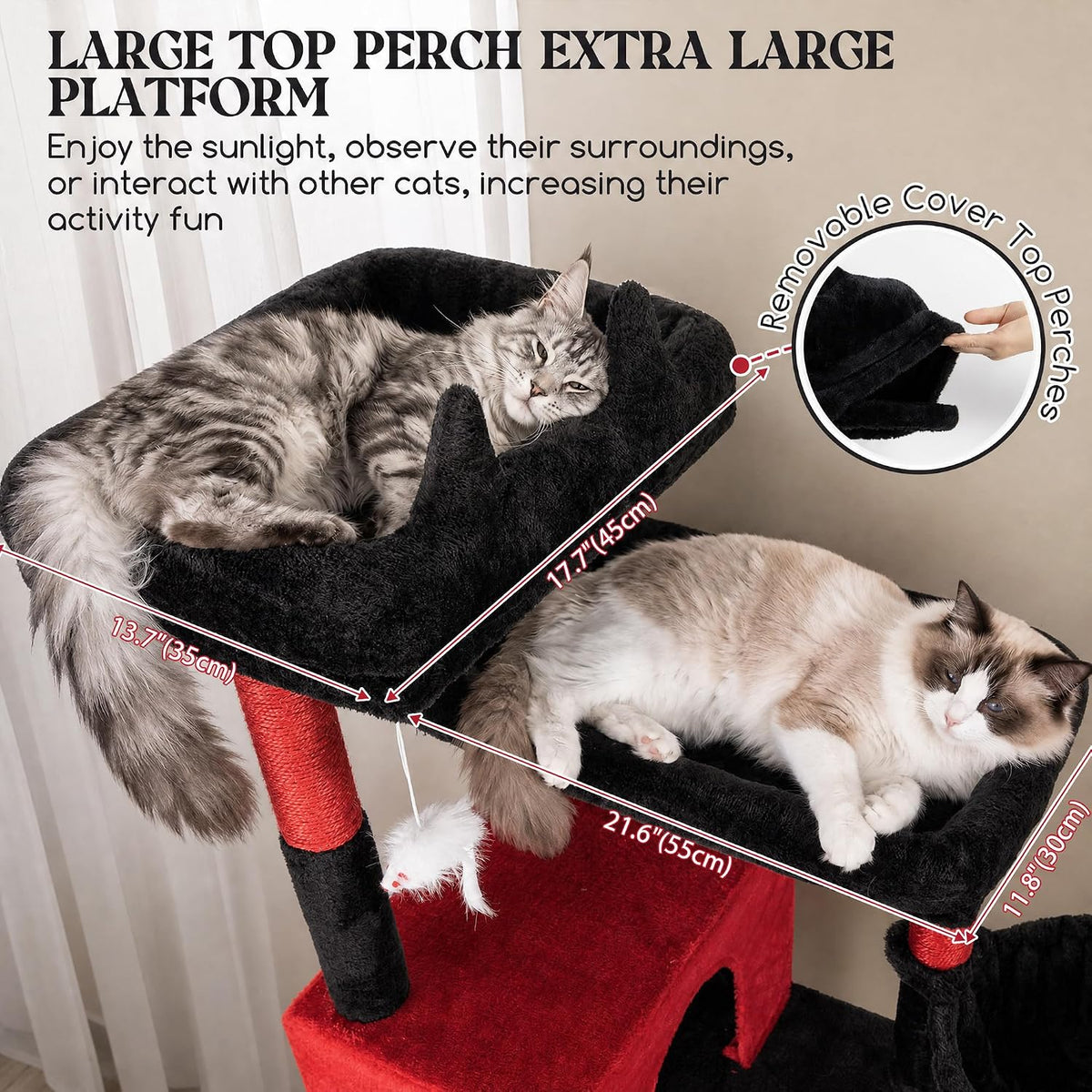 Globlazer Sturdy Extra Large Gothic Cat Tower for Indoor Cats, S81C, Goth