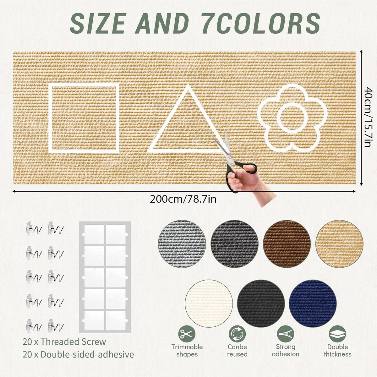 78.7x15.8In Cat Scratch Mat for Couch, Anti Scratch Furniture Protector