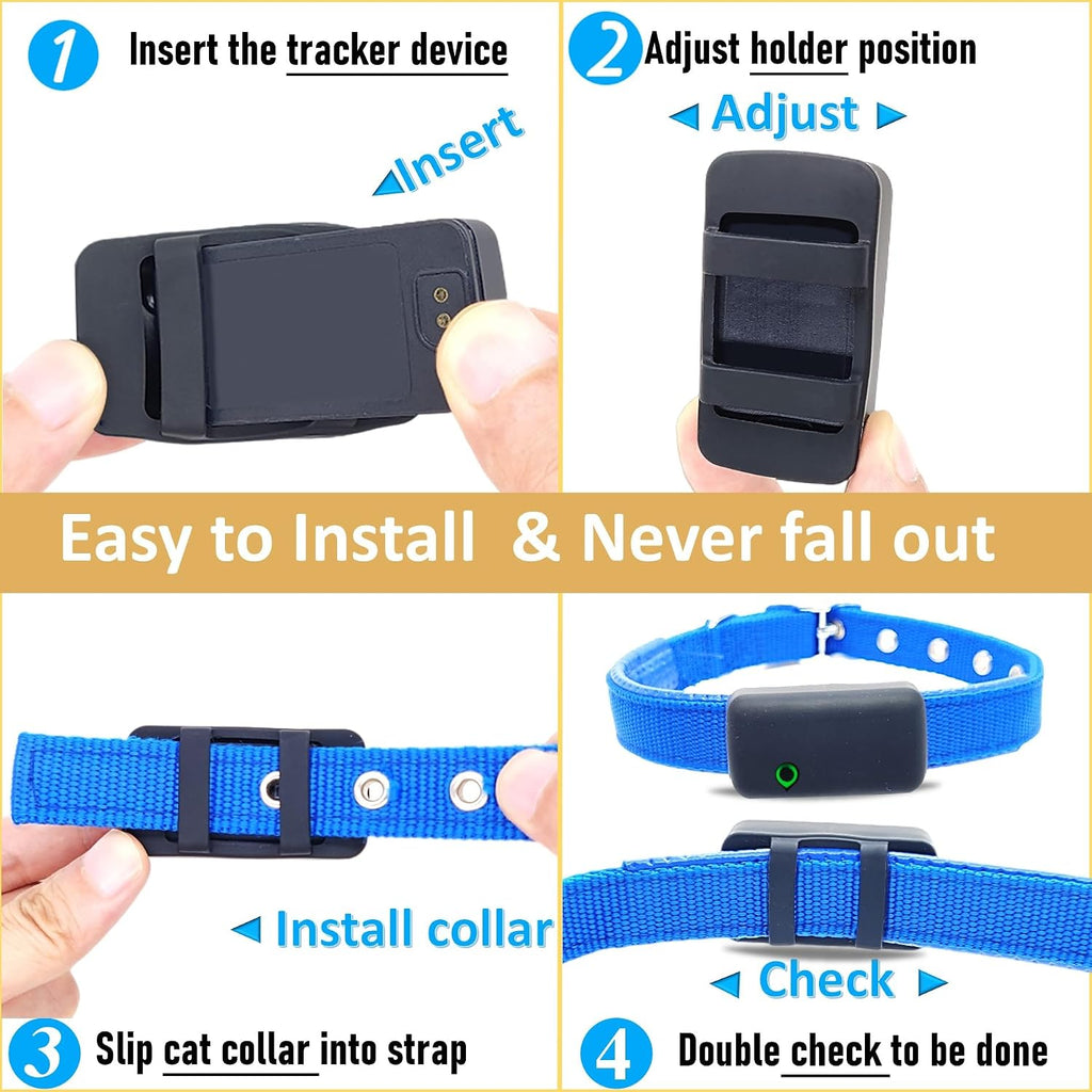 Silicone Holder for Tractive Cat Mini Tracker for pet Collar, Black,2 Packs