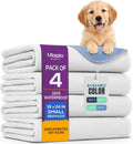 4 Pack Washable Pee Pads for Dogs 18" x 24", Waterproof Dog Training Pads | Reusable Dog Training Pads for Sofa, Incontinence Bed Pads for Adults, Elderly and Kids (White,Blue) by Utopia Bedding