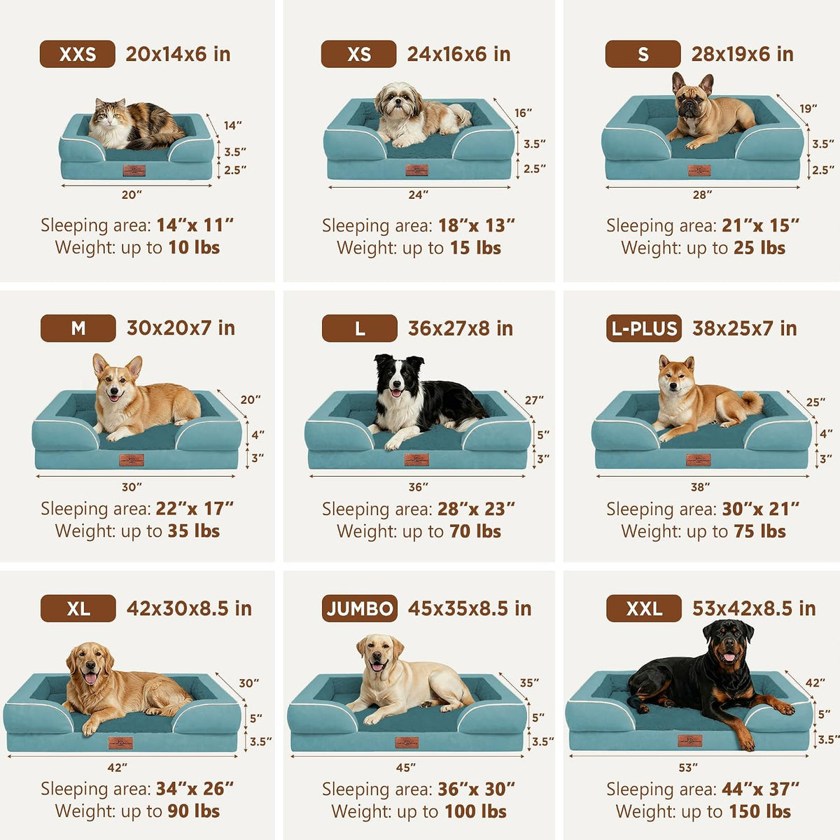 Comfort Expression Waterproof Orthopedic Dog Beds for Extra Large Dog