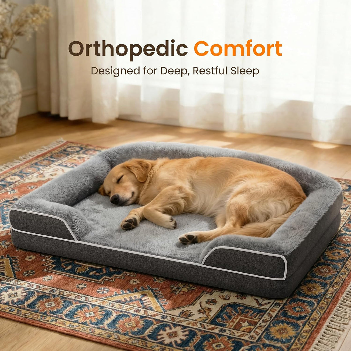 Orthopedic Dog Bed for Extra Large Dogs, 45"x30" XL Dog Couch Bed