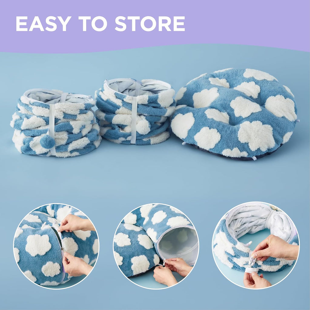 Lesure Donut Cute Jacquard Large Cat Tunnel Bed Kitten Toys for Dog Bunny
