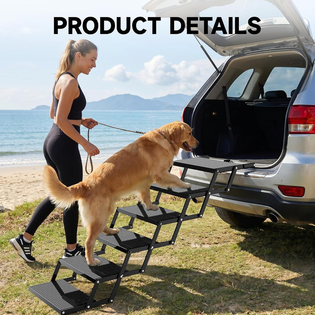 6-Step Dog Stairs for Car, Foldable Pet Steps for Large Dogs
