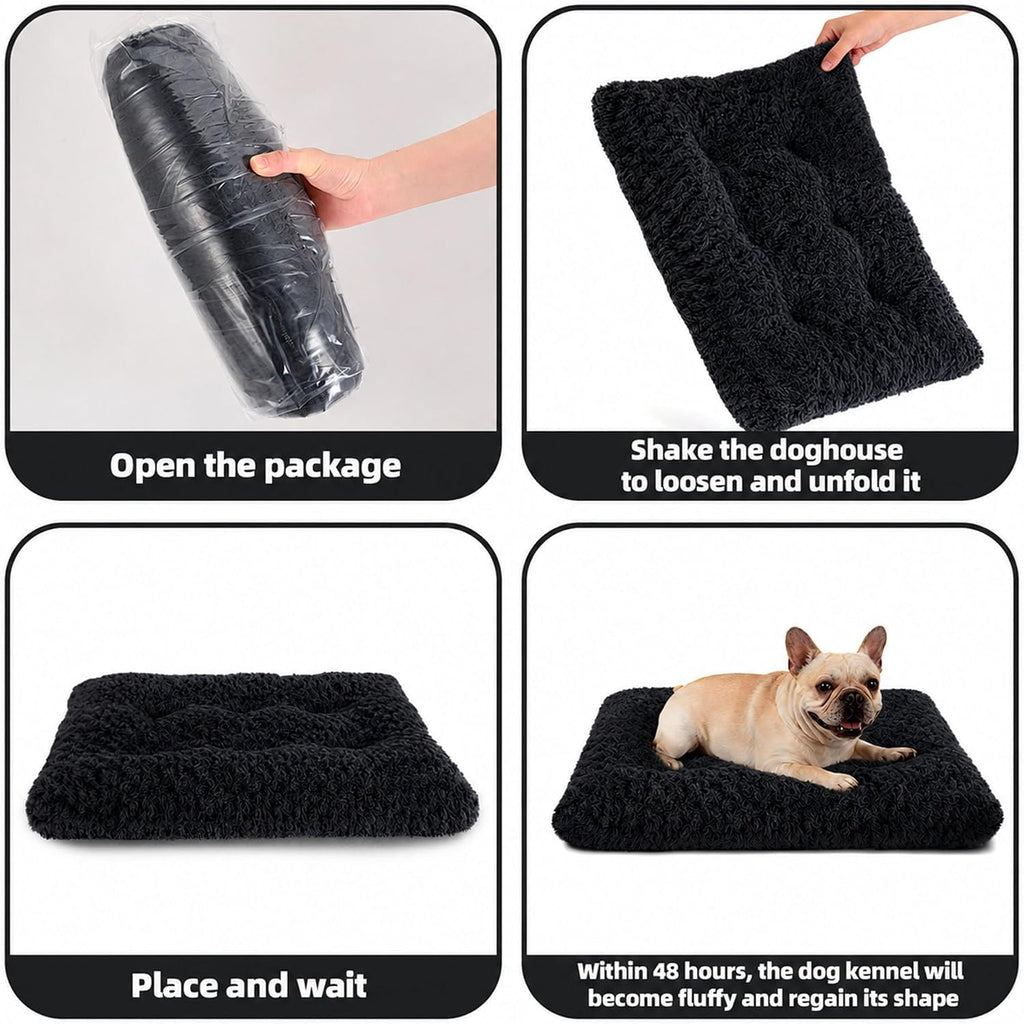 Dog Bed Large Size, Plush Washable Pet Bed Mat, Dog Crate Bed 35"x23"