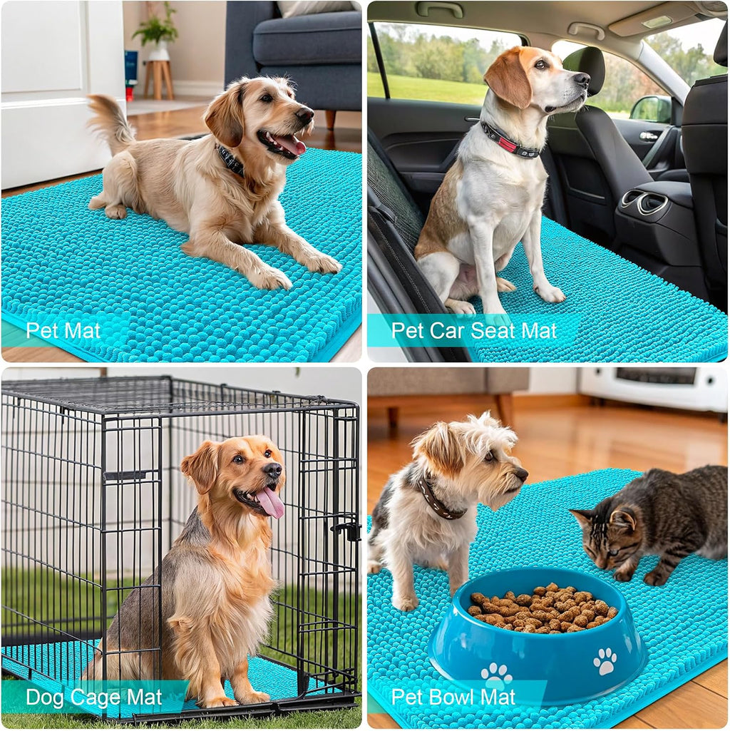 OLANLY Dog Door Mat for Muddy Paws 40x32, Super Absorbent Chenille Mud Mat