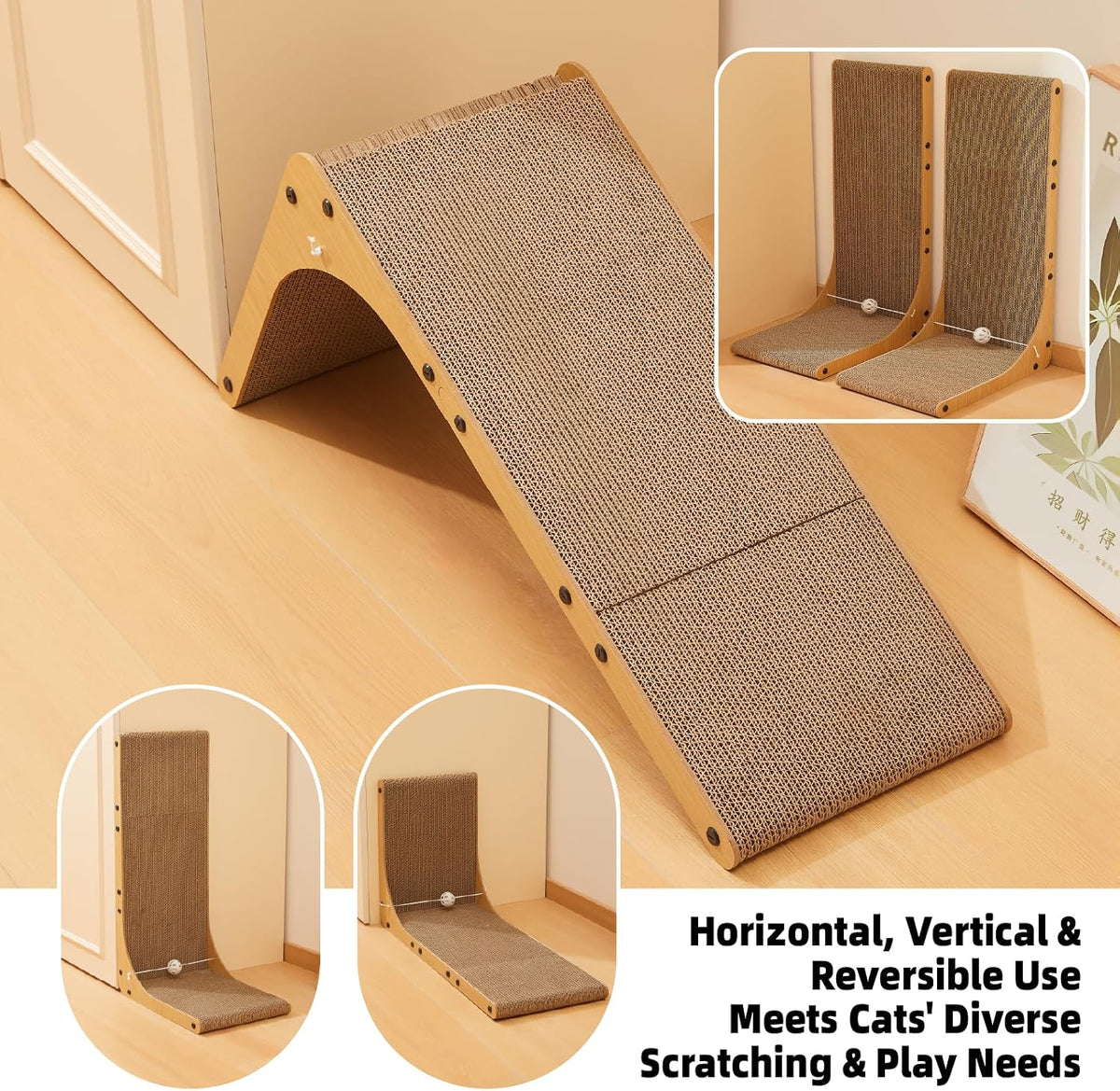 26.8 Inch Cardboard Cat Scratching Post, 2-Pack