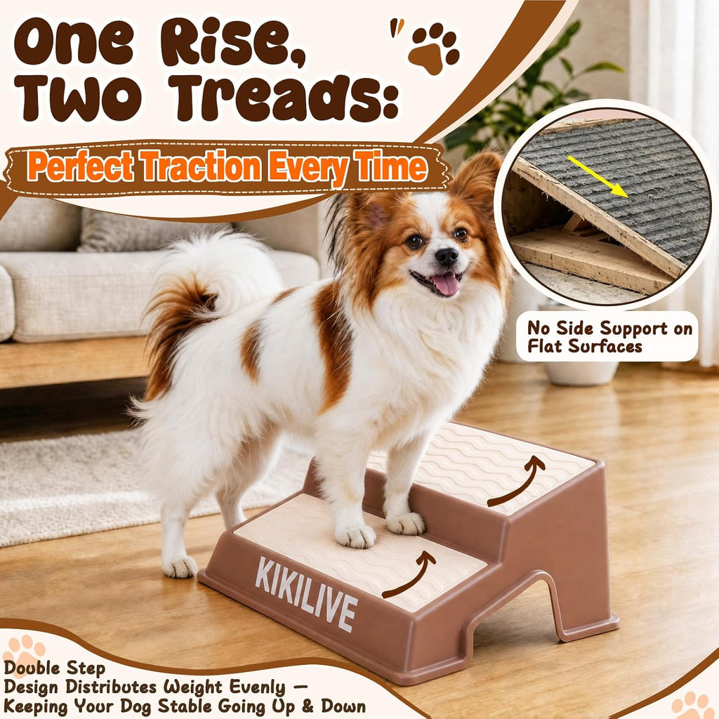 Non-Slip Dog Ramp for Stairs – 2-Step Design, for Small Dogs (6-Pack)
