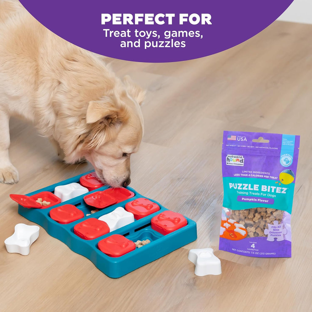Outward Hound Nina Ottosson Puzzle Bitez Dog Treats, Pumpkin, 7.5 oz