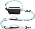 iYoShop Hands Free Dog Leash with Zipper Pouch, White-Blue Mix, Large