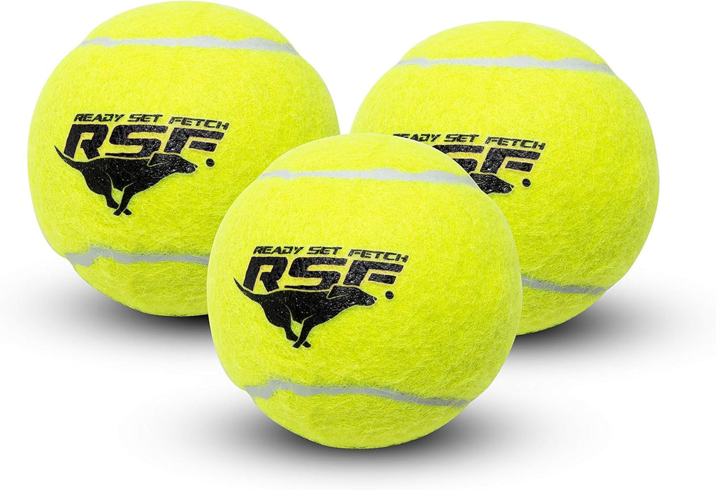 Franklin Sports Ready Set Fetch Squeaker Tennis Ball Dog Toy - 3 Pack