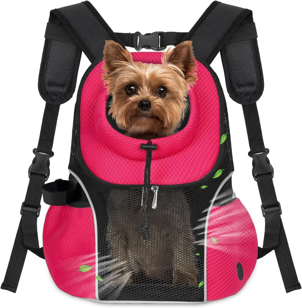WOYYHO Pet Dog Carrier Backpack, Ventilated Mesh Small Dog Front Backpack