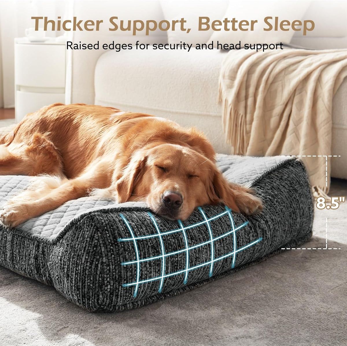 JOEJOY XL Orthopedic Dog Bed for Large Dogs - Extra Thick Foam Pet Bed Sofa
