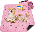 Sunheir 2-Pack Extra Large Reusable Dog Mat for Floor, Dog Playpen, Non-Slip Waterproof Super Absorbent Washable Pee Pads for Dogs, Pet Whelping Pads, Potty Training - Pink, 36" x 48"