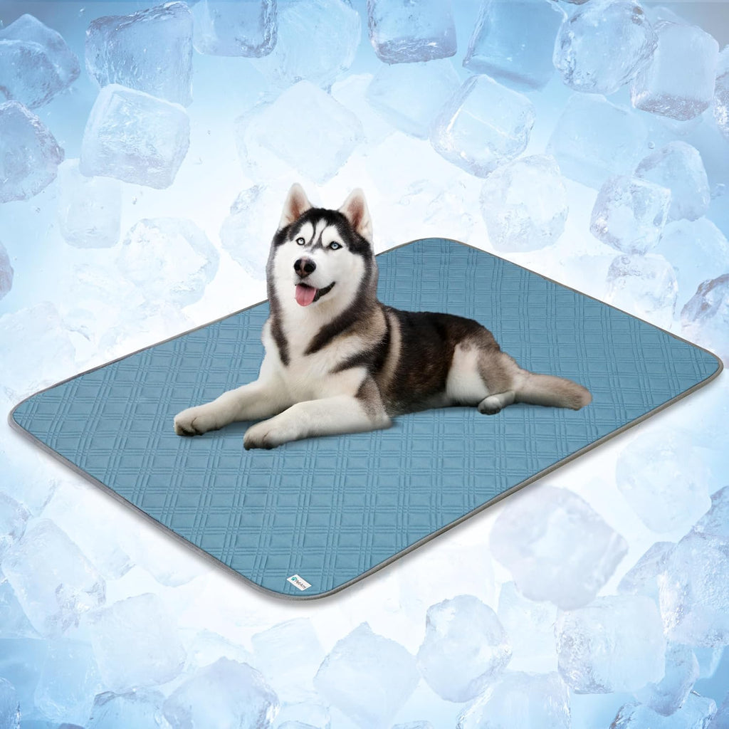 PetAmi Waterproof Dog Cooling Mat Pet Pad for Crate Couch Bed, Blue, 60x80