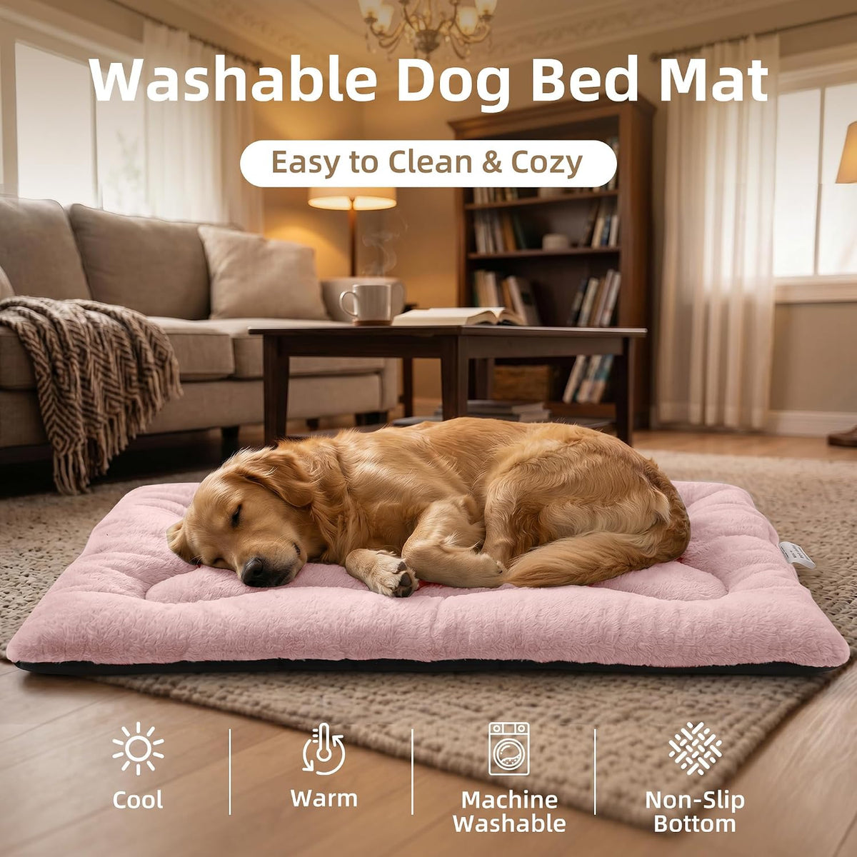 Dog Bed 36" for Metal Crate Pad,Washable Sleeping Mat for Medium/Large Pets