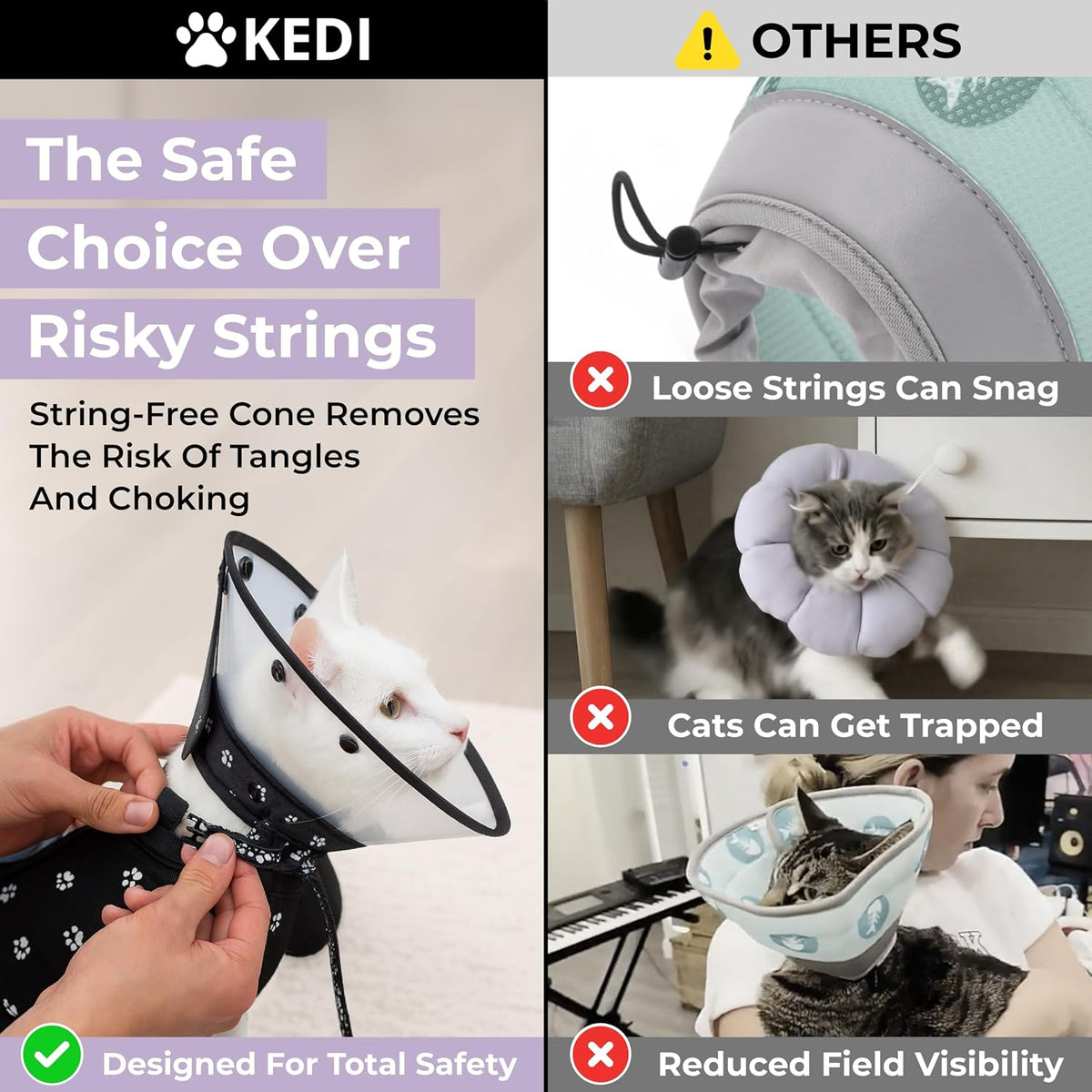 Cat Recovery Cone and Vest Kit After Surgery, Stop Licking, Black Small