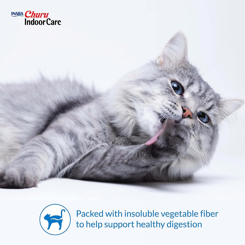 INABA Churu Indoor Care Cat Treats Lickable Tubes, Salmon, 24ct