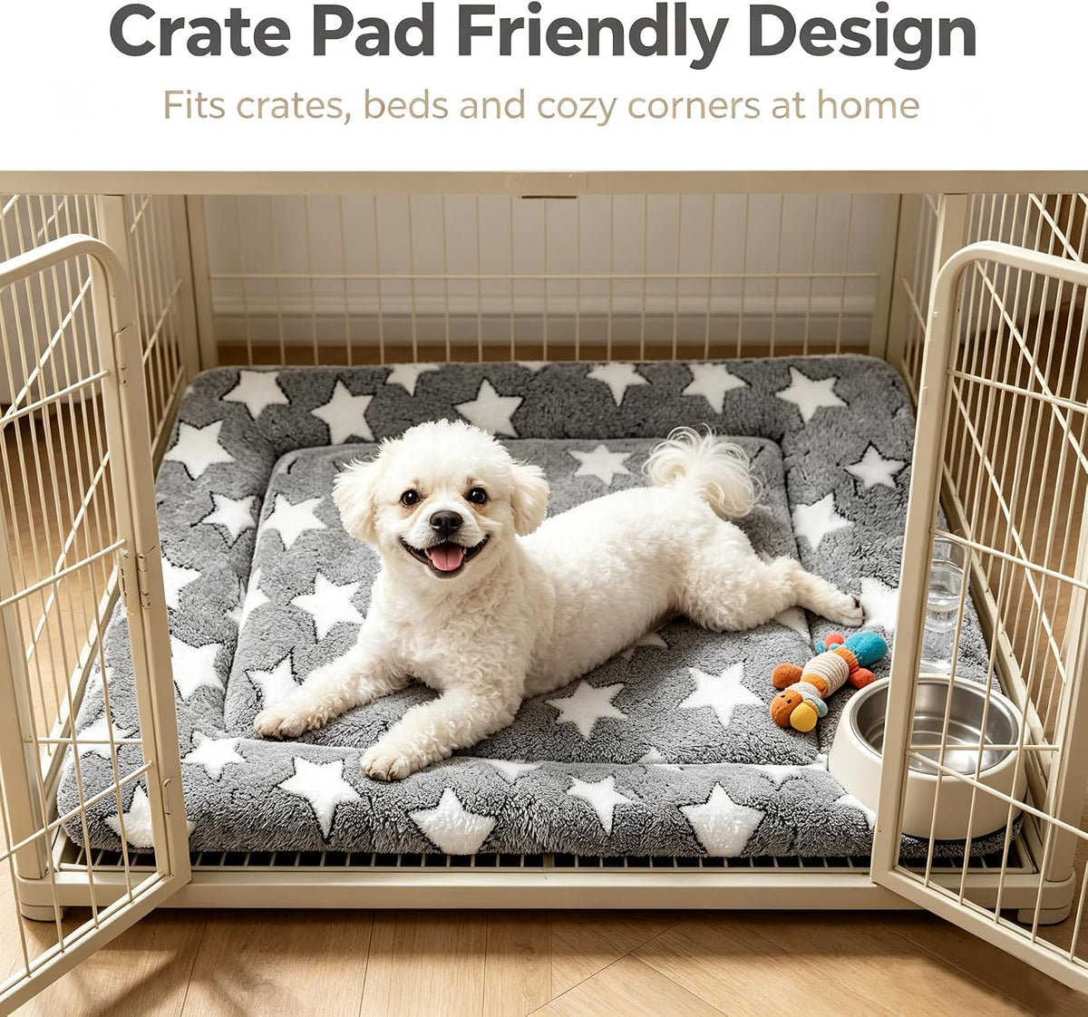 Dog Bed Mat - Comfortable Kennel Pad, Multi-Purpose Crate Bed & Mat for Dogs & Cats – Soft Crate Pad for Dog & Cat (Gray, M(30"x20"x1.5"))