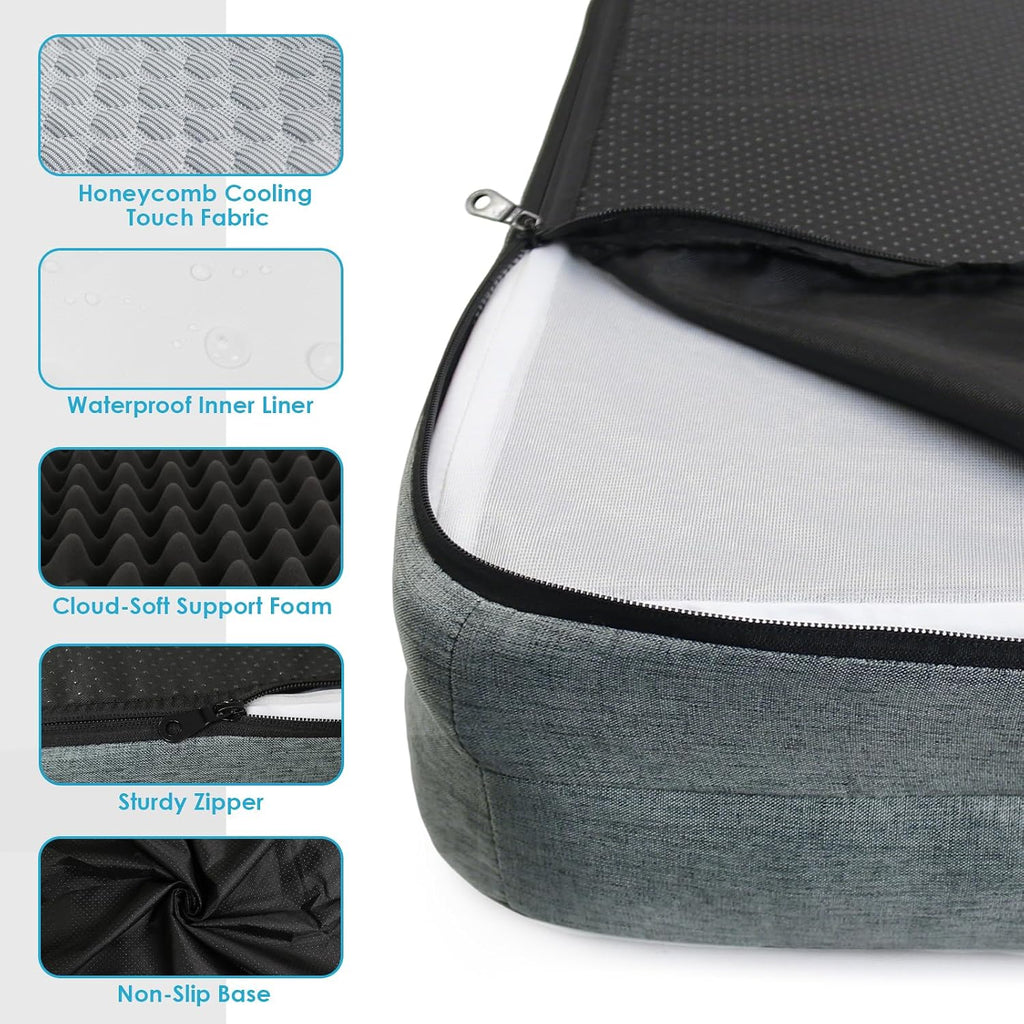 Dog Cooling Mat for Extra Large Dog, Elevated Bolster Sofa Bed