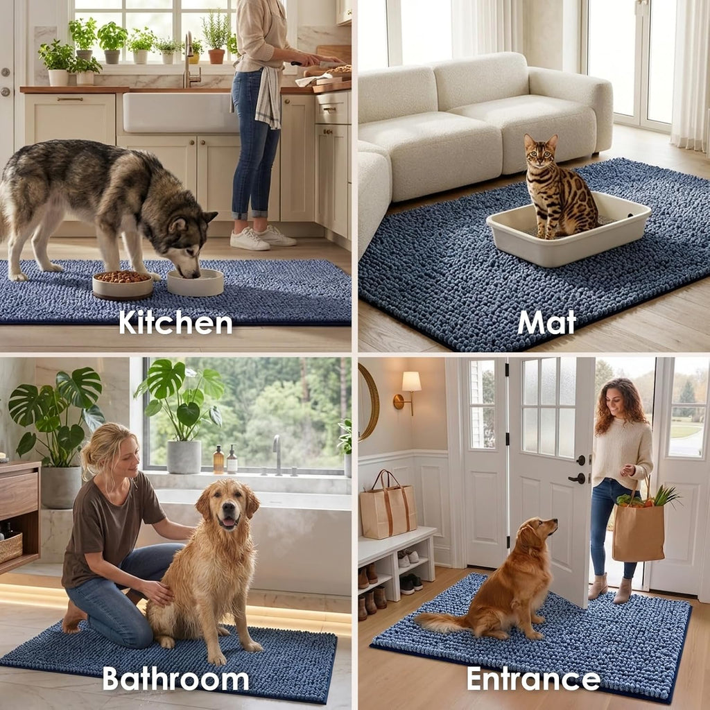EHEYCIGA 48x30 Super Absorbent Dog Door Mat for Muddy Paws Entryway Rug