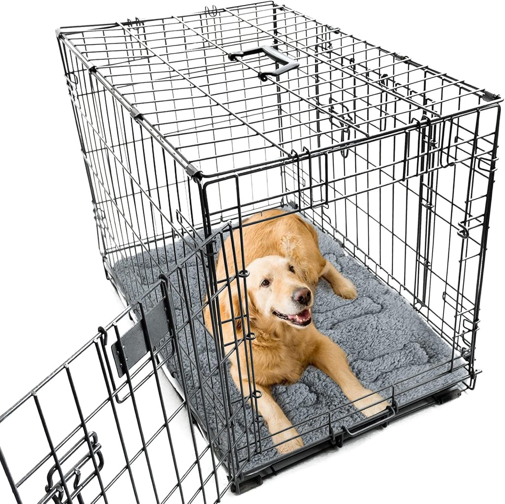 Dog Bed Crate Mat(42" X 28") 2 Pack, Soft Plush Dog Bed Pad