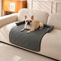 Calming Dog Couch Bed with Head Support, Waterproof Sofa Cover, Grey, M