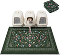 Bienbee Cat Litter Mat, 2 Pack 48" x 36" Machine Washable for Litter Boxes | Cat Litter Rug with Waterproof Backing, Non-Slip Grip and Soft On Kitty Paws to Catch Litter and Protect Floor