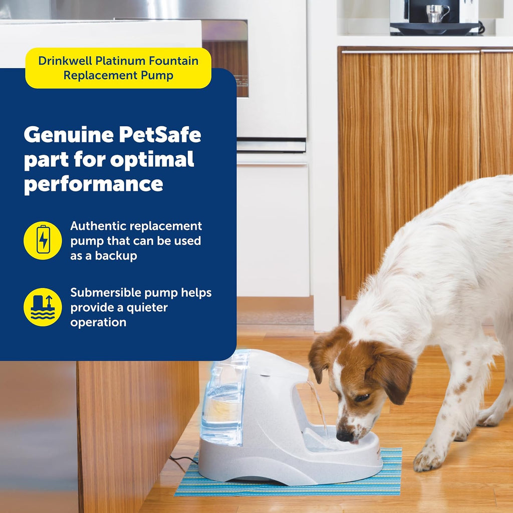 PetSafe Replacement Pump for Pet Drinking Fountains, Compatible with PetSafe Drinkwell Platinum and Platinum LED Dog and Cat Water Dispensers - PAC00-13204