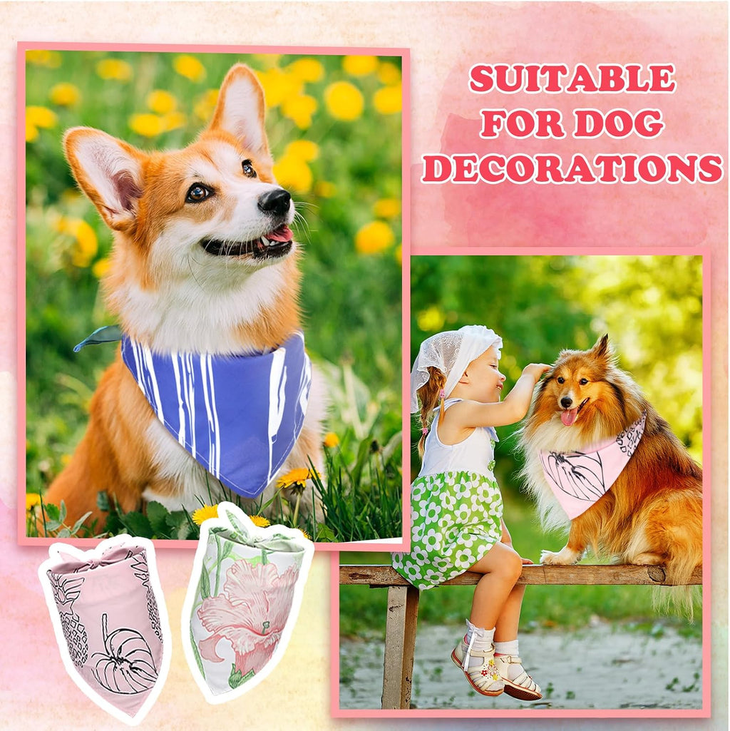 Huhumy 150 Pcs Boho Dog Bandanas Bulk Summer Boho Bandanas for Dogs