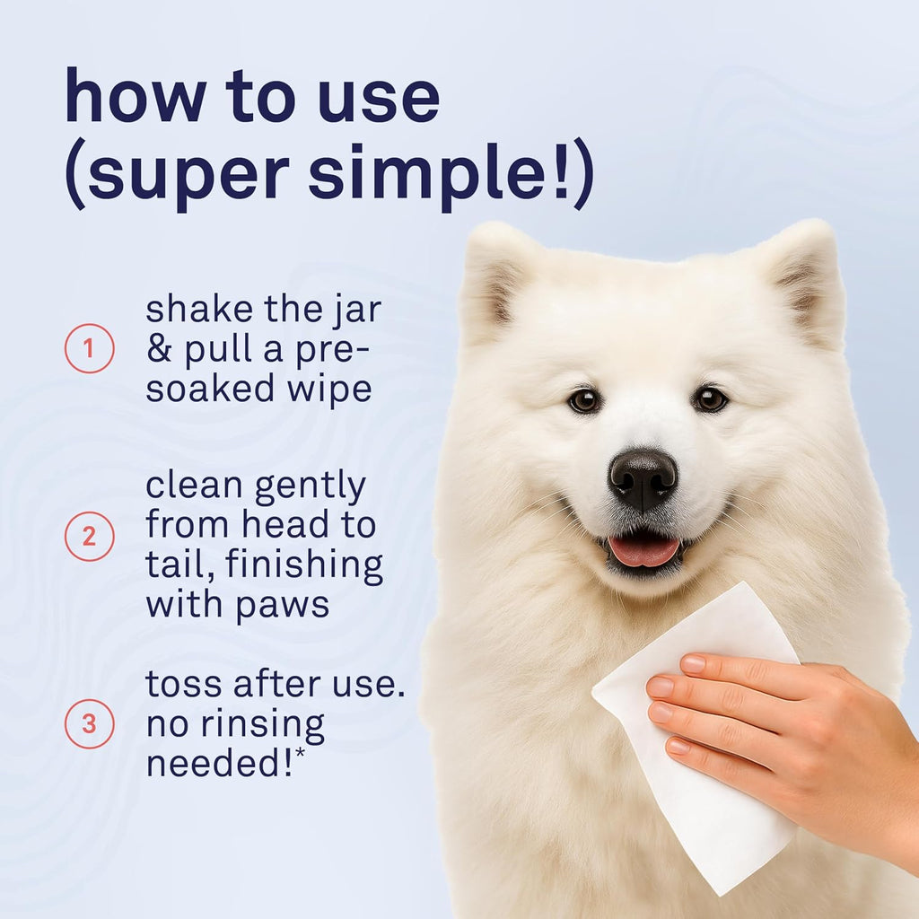 Petpost Large Grooming Wipes for Dogs | 70 Count Deodorizing Dog Cleaning Wipes with Coconut Extract & Aloe | Gentle Pet Wipes with Cherry Blossom Scent for Full-Body Grooming 