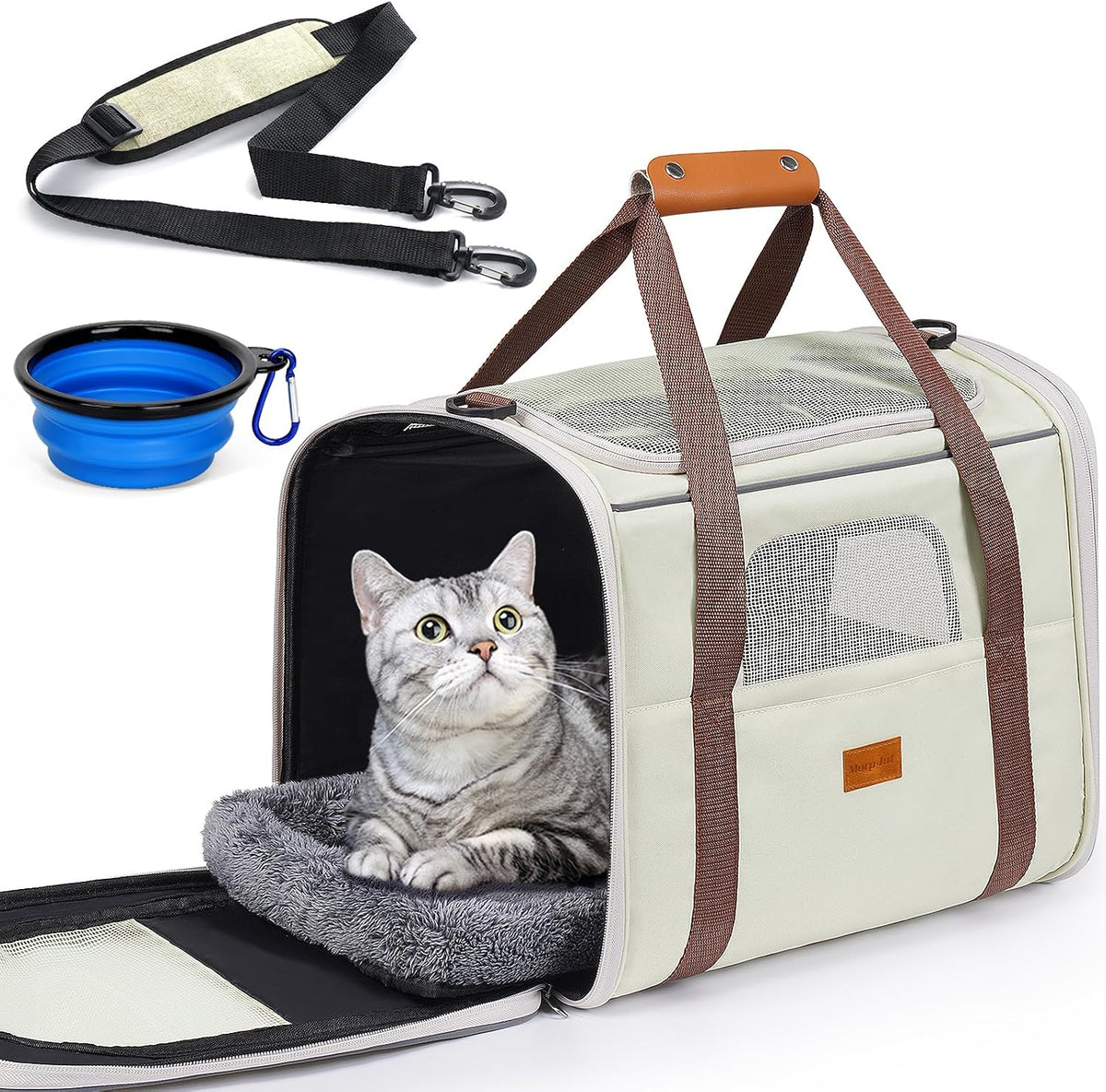 Morpilot Pet Carrier for Large Cats, Puppies & Small Dogs Up to 25lbs