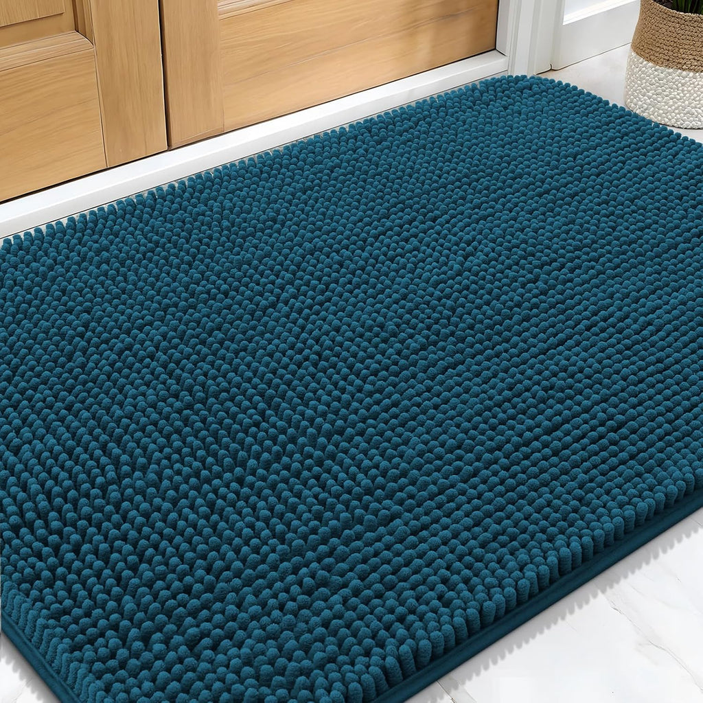OLANLY Dog Door Mat for Muddy Paws 34x21, Super Absorbent Chenille Mud Mat