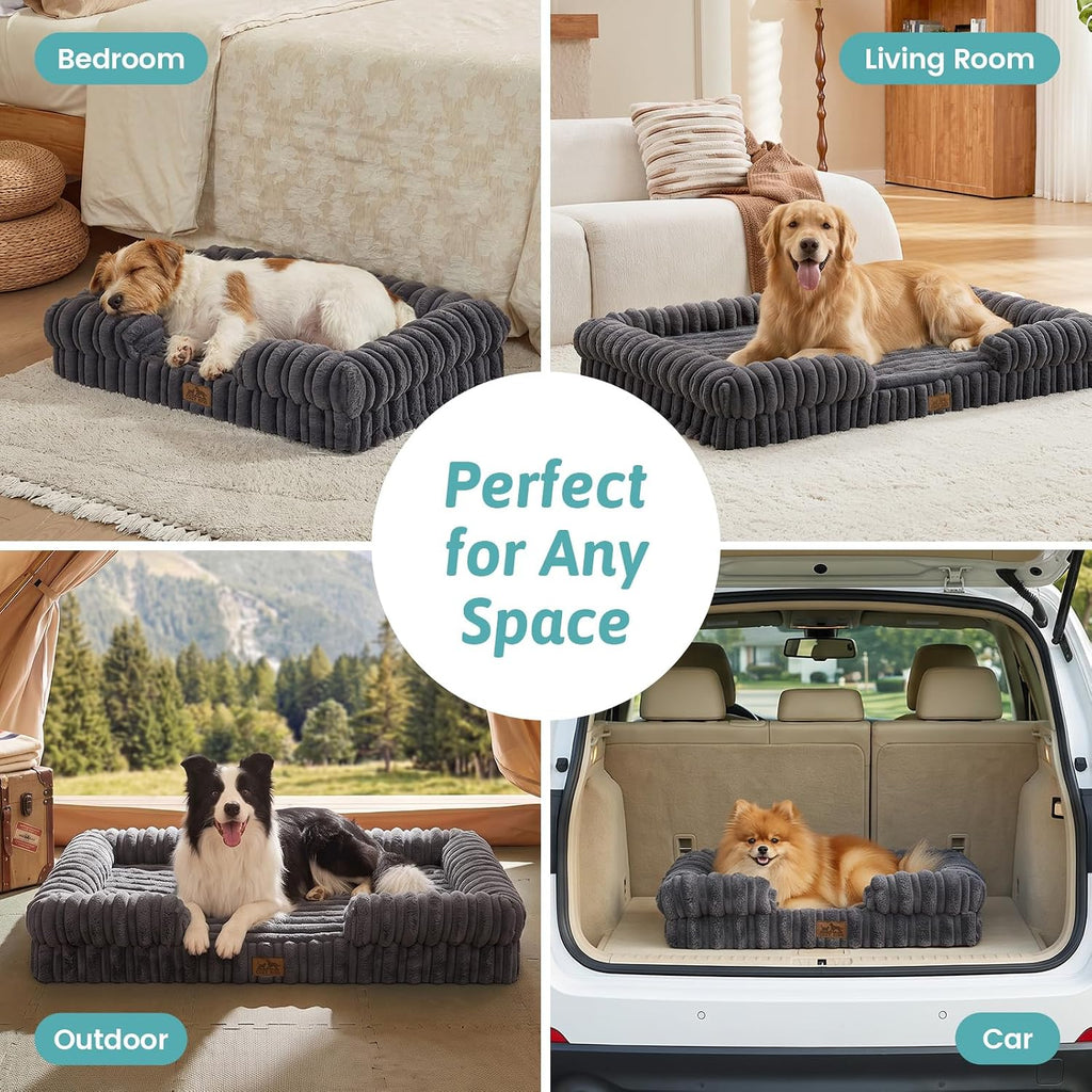 COZY KISS Orthopedic Warming Dog Beds Large Sized Dog, 36“, L, Dark Gray