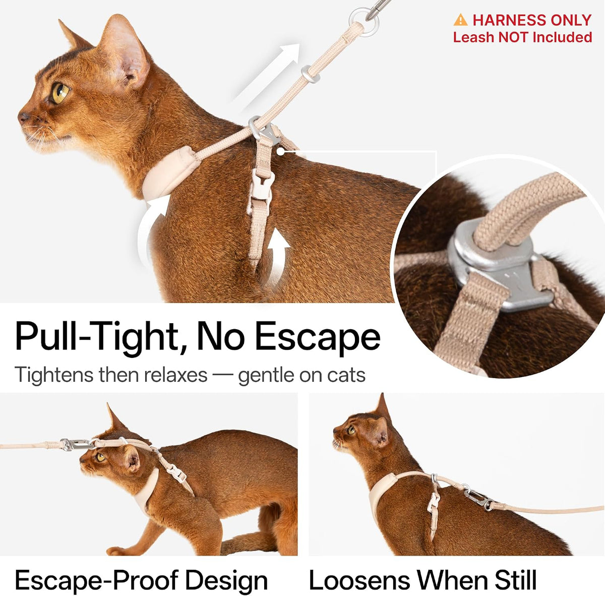Escape Proof Y Shape Cat Harness Anti-Choke (Blush Pink, M)