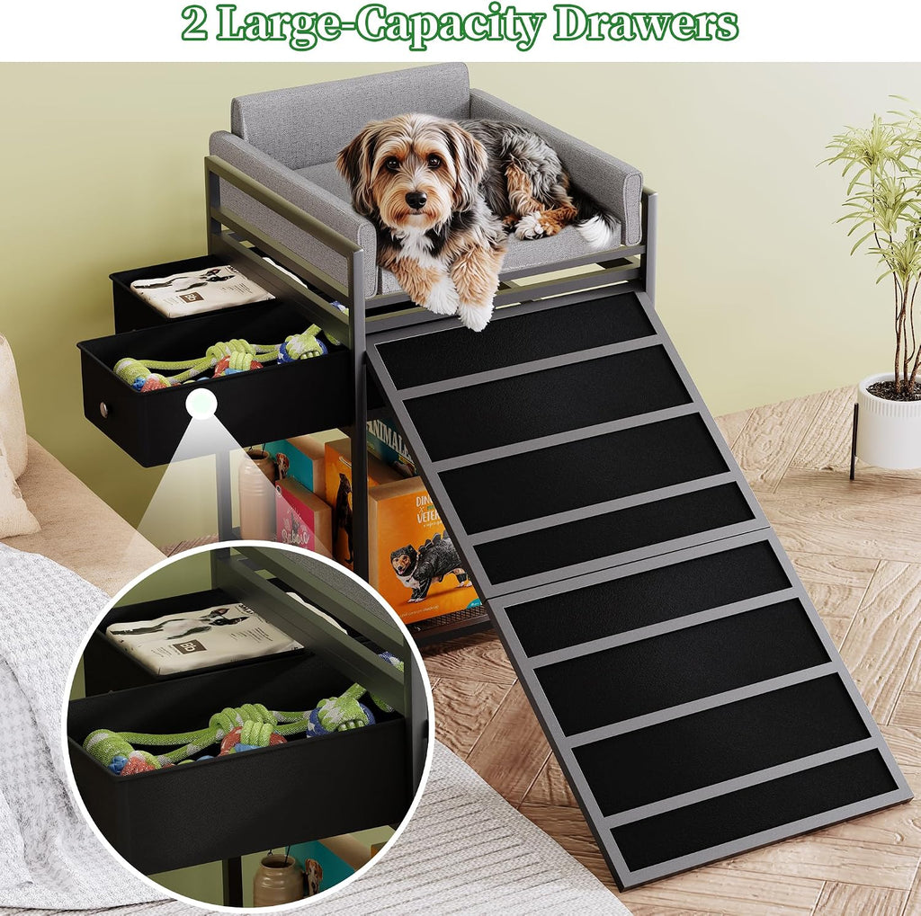 kepptory Dog Window Perch & Retractable Stairs and Storage Drawers