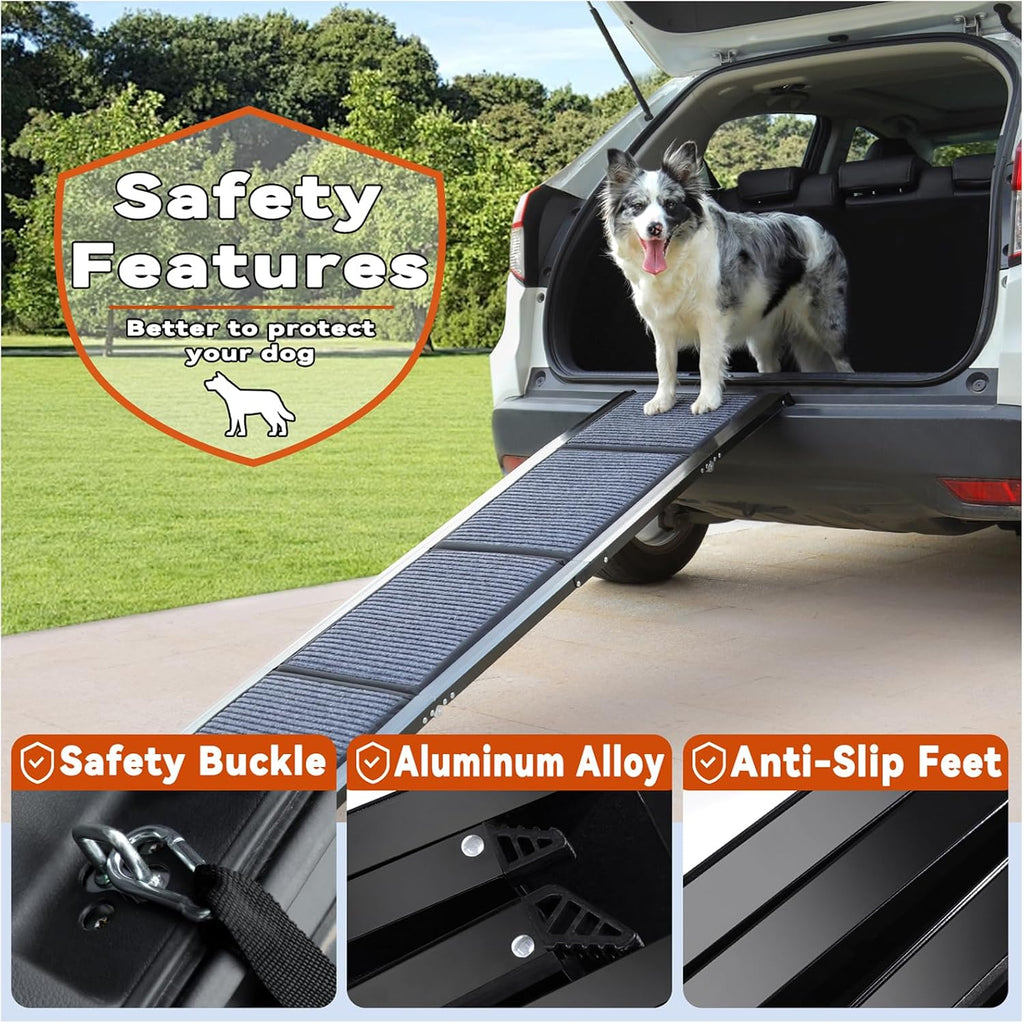 71" Long Dog Ramp for Car, Foldable Pet Dog Ramps for Large Dogs for Truck