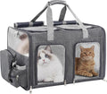 Cat Carrier for 2 Cats Double Pet Carrier Extra Large Multi Cat Travel Gray