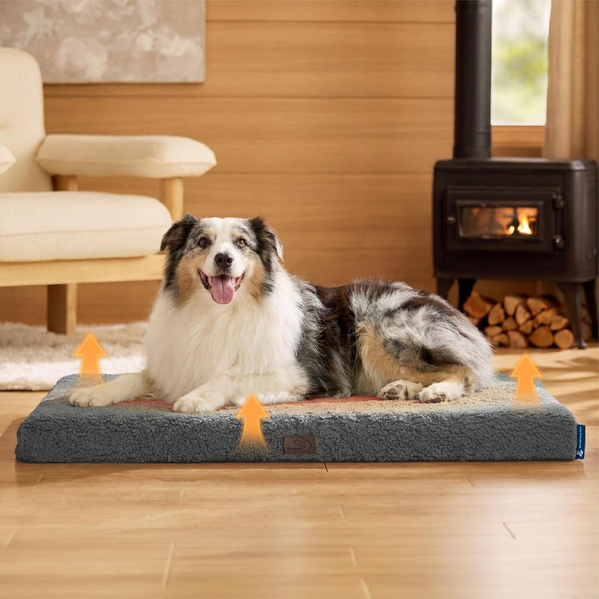 Bedsure XL Self Warming Dog Bed for Crate with Washable Cover, 41x27 Inches
