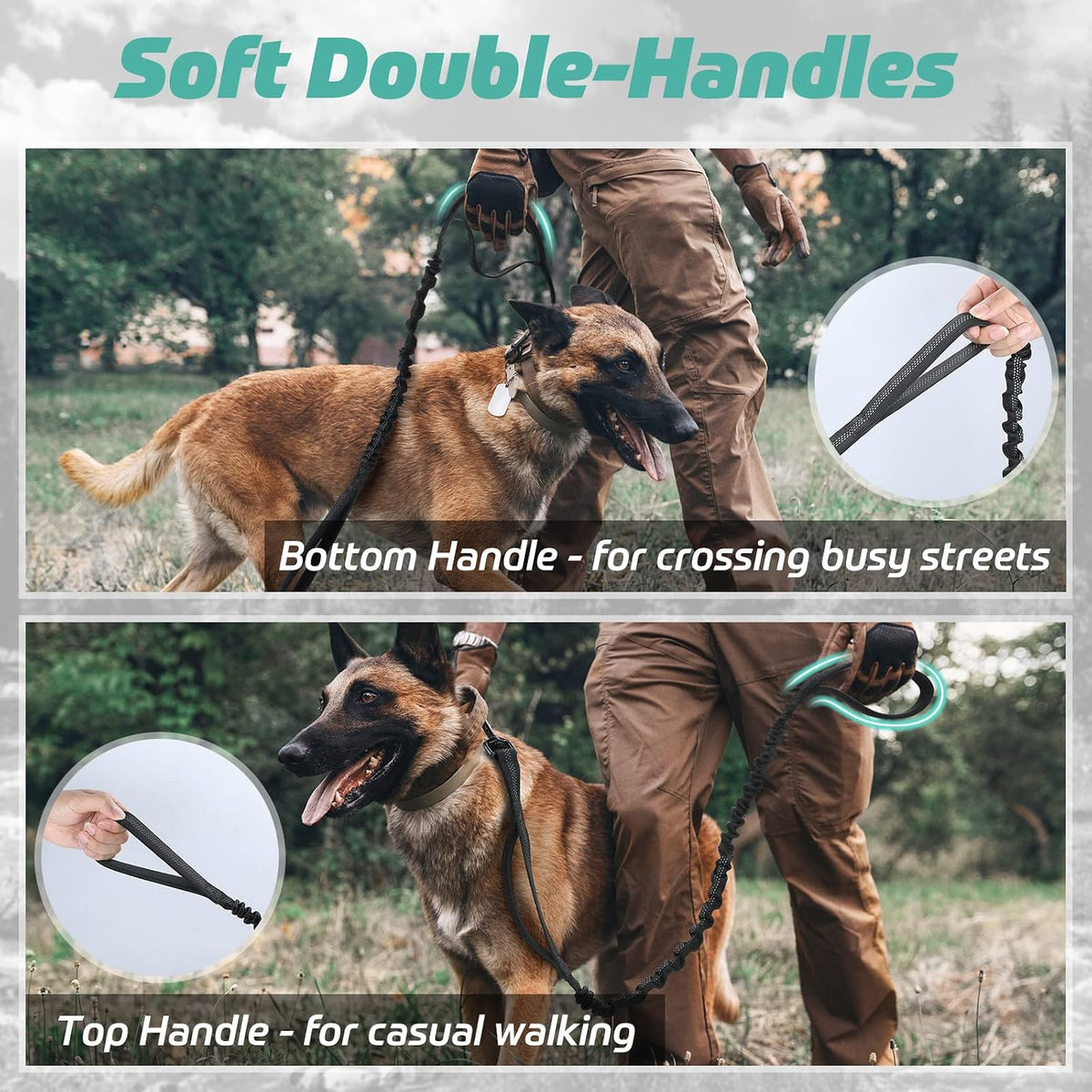 rabbitgoo Tactical Dog Leash, Heavy Duty Training Bungee Lead