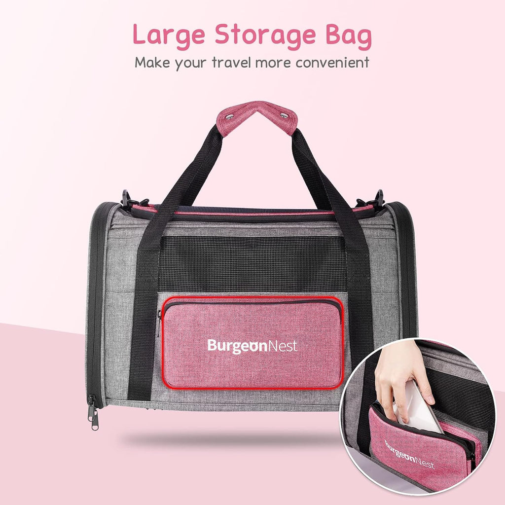 BurgeonNest Soft Cat Carrier for Cats up to 20 Lbs, Top Load Pet Carry Bag