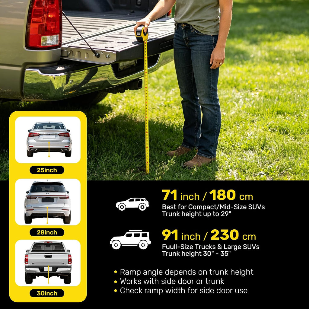 Heeyoo 71" Extra Long Dog Ramp for Car SUV Truck - 350Lbs Folding