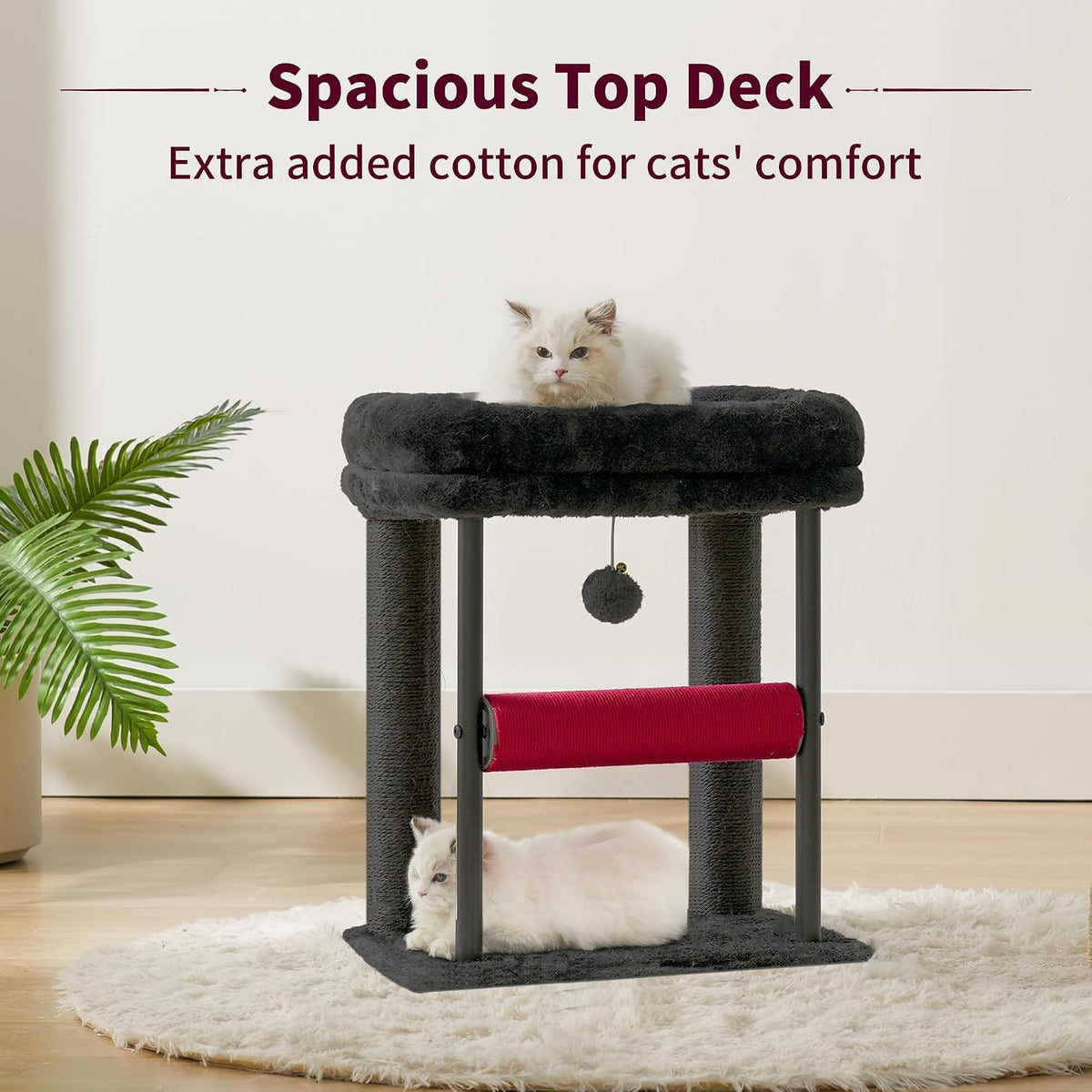 Hey-brother Cat Tree, Sturdy Tower with Sisal-Wrapped Columns, MPJ010SBR