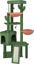 Wang Xin Four Layer Big Cat Tree with Huge Cat Condo and Two Hammocks Scratch Pad,Green