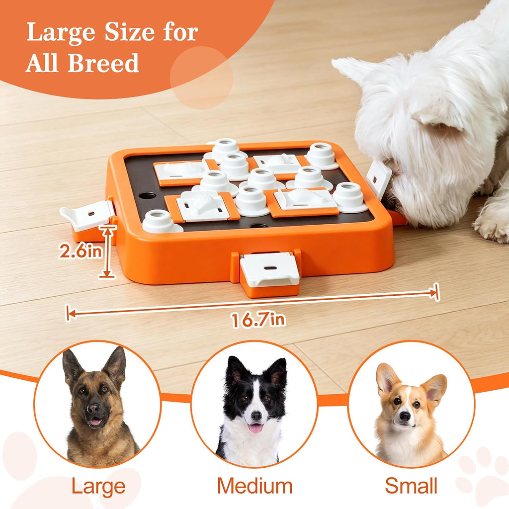 Aluckmao Dog Puzzle Toy Large - Adjustable Levels Food & Treat Game