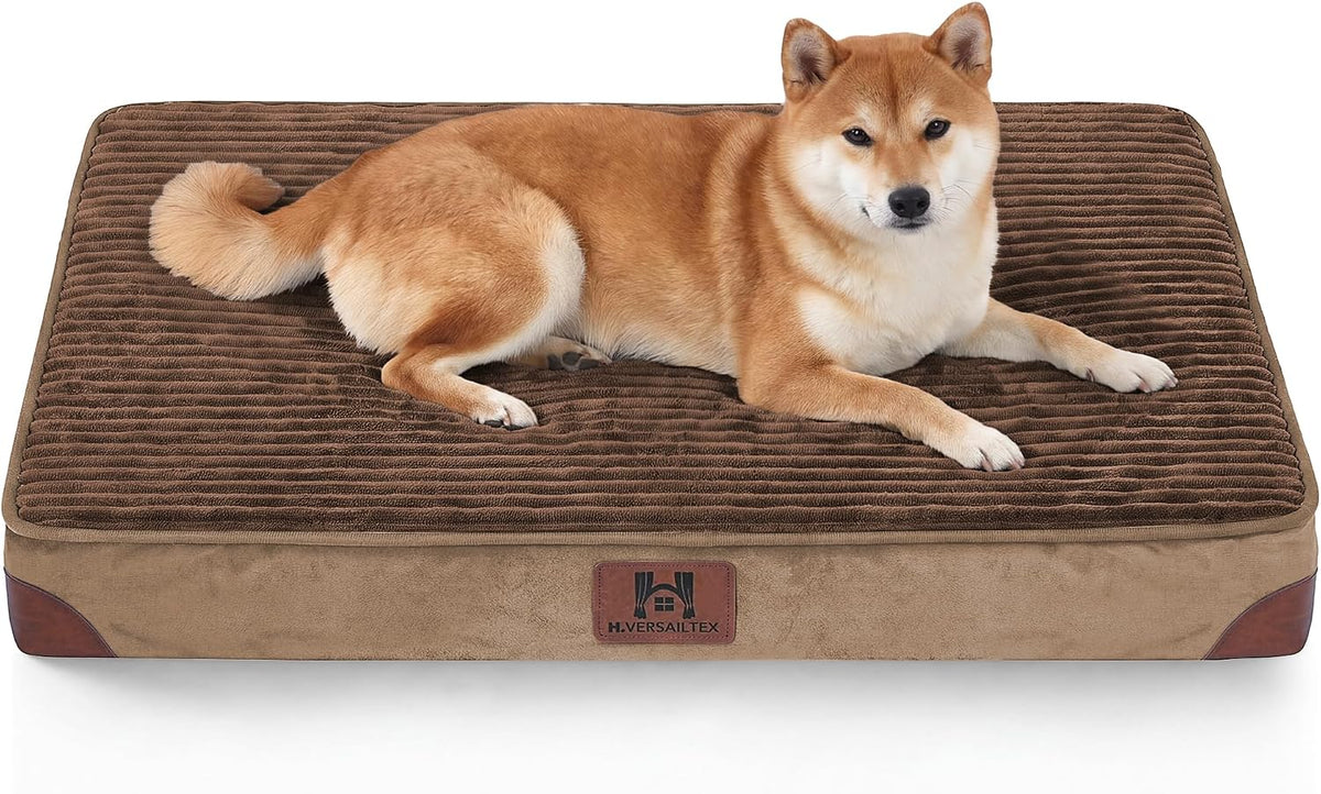 H.VERSAILTEX Waterproof Orthopedic Large Dog Bed, Cafe, 35"x22"x3.5"