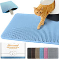 Cat Litter Mat 27"x46",Double Layer EVA litterbox Mat, Blue